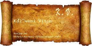 Kövesi Vitus névjegykártya